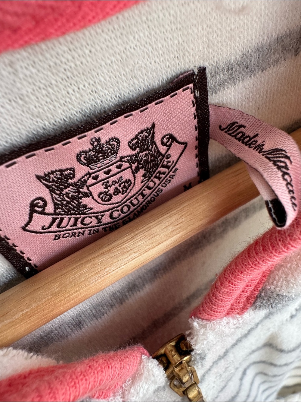 Juicy couture striped vintage zip hooded jacket - Picture 5 of 5